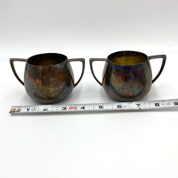 Empire Crafts Quadruple Plate Sugar Bowls Vintage Patina. - Picture 3 of 10